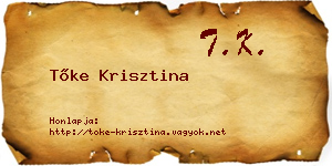 Tőke Krisztina névjegykártya